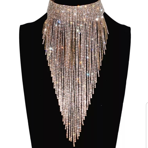 Dolls Kill Jewelry - Dolls kill gold rhinestone chain choker
